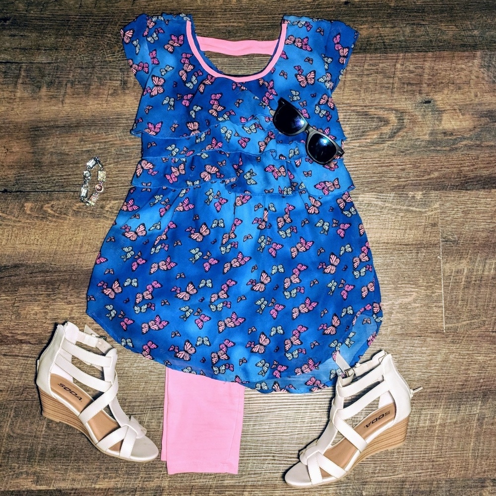 Weavers girl Blue Butterfly Tunic